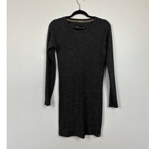 Smartwool 100% Merino Wool Knit Long Sleeve Round Neck Grey Sweater Dress XS